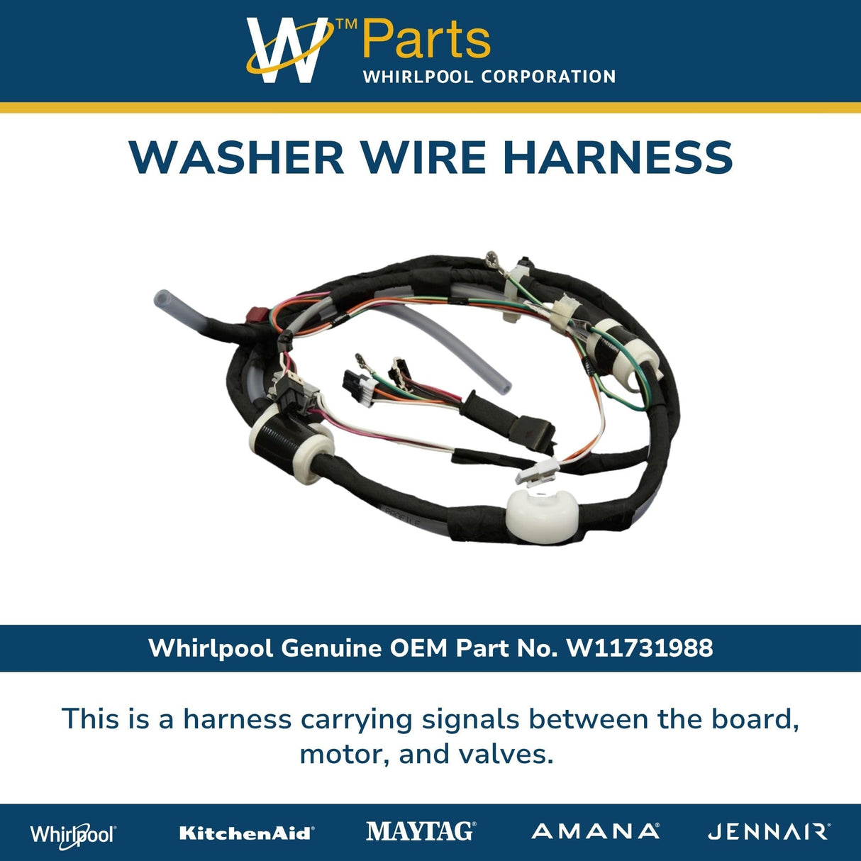 Whirlpool W11731988 Genuine OEM Whirlpool W11731988 Genuine OEM Washer Wire Harness Replacement Part
