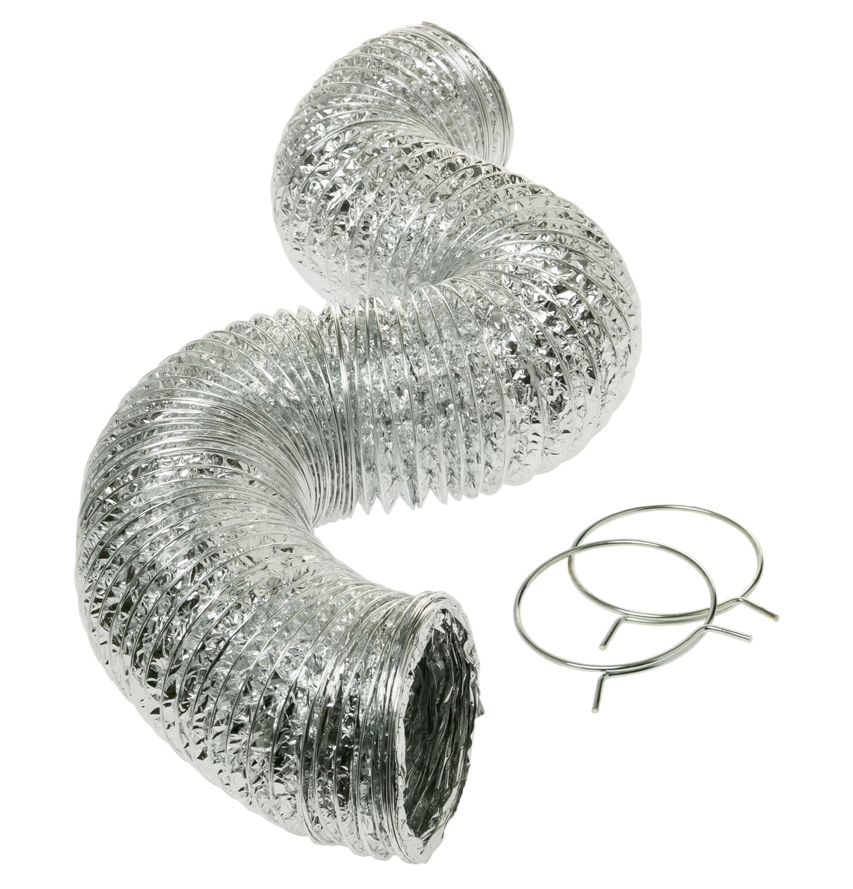 GE PM8X73 Genuine OEM Flexible 4-Ply Aluminum Clothes Dryer Vent Duct 4 inch 8 feet with Clamps