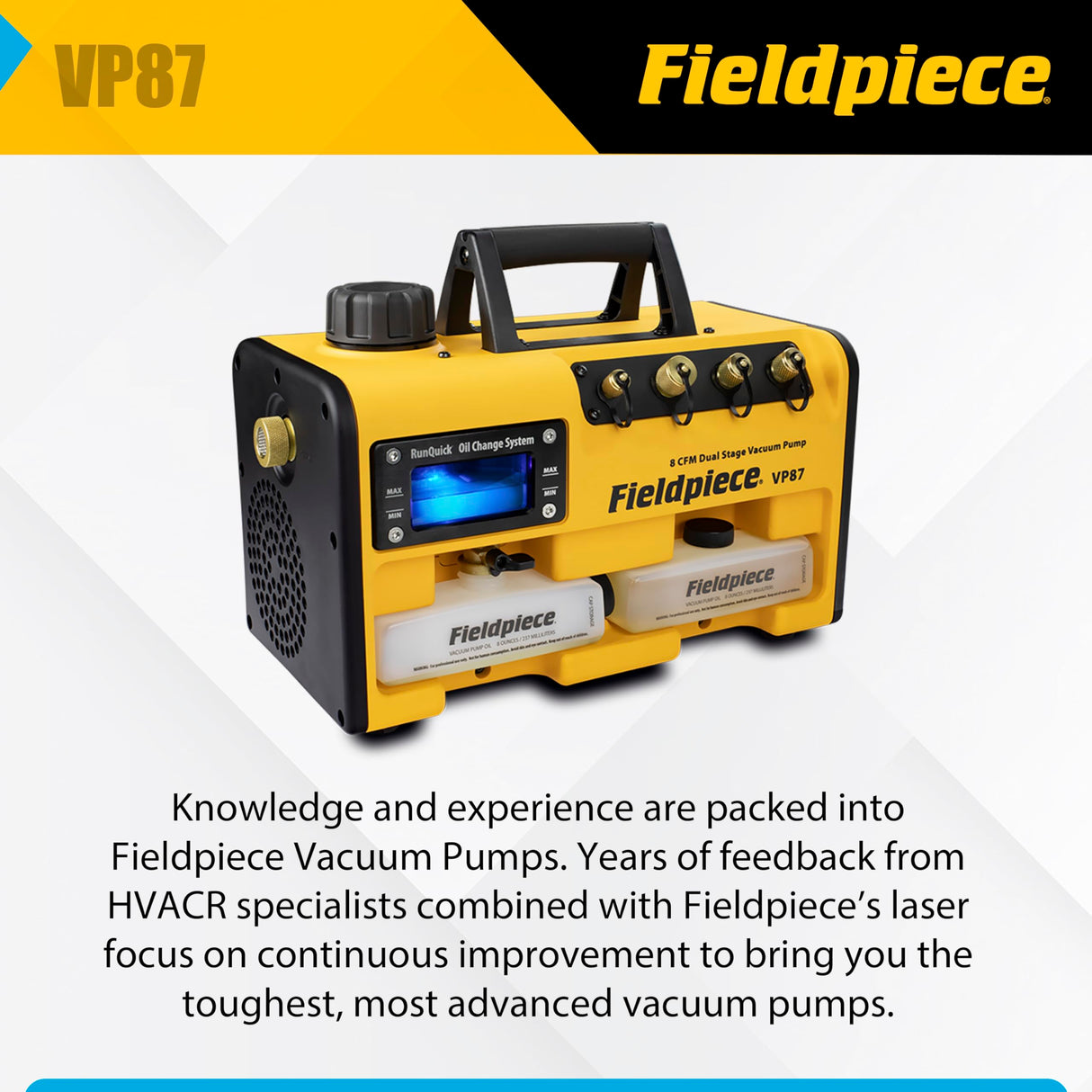 Fieldpiece VP87 - Dual Stage, 8 CFM Vacuum Pump