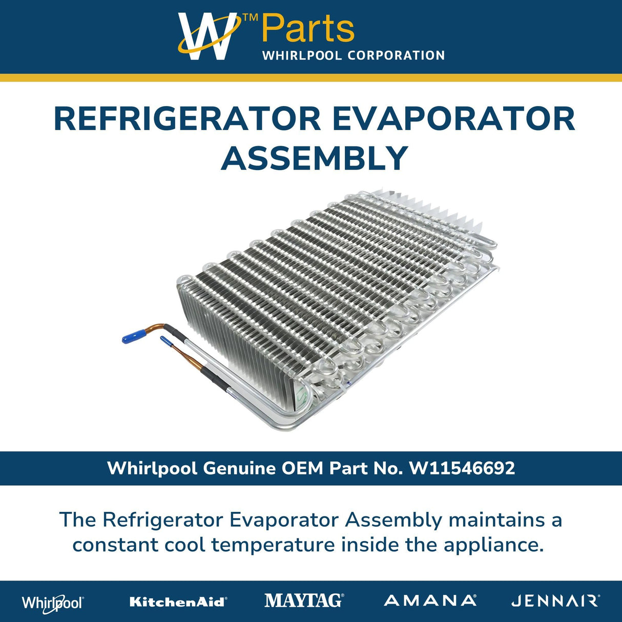 Whirlpool W11546692 Genuine OEM Refrigerator Evaporator Assembly