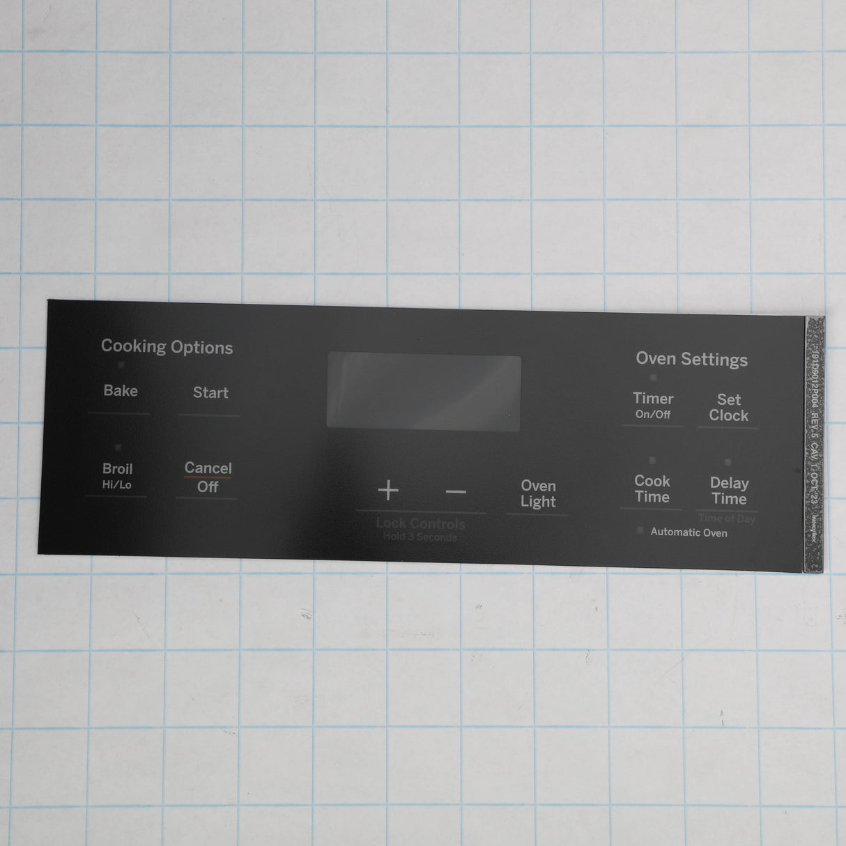 GE WB07X26634 Genuine OEM Faceplate Graphics (Bk).