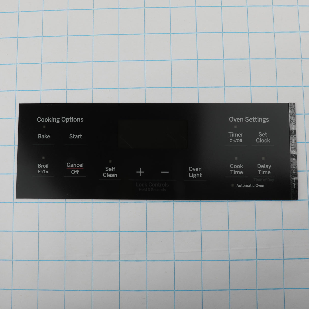 GE WB07X26647 Genuine OEM Faceplate Graphics (Bk)