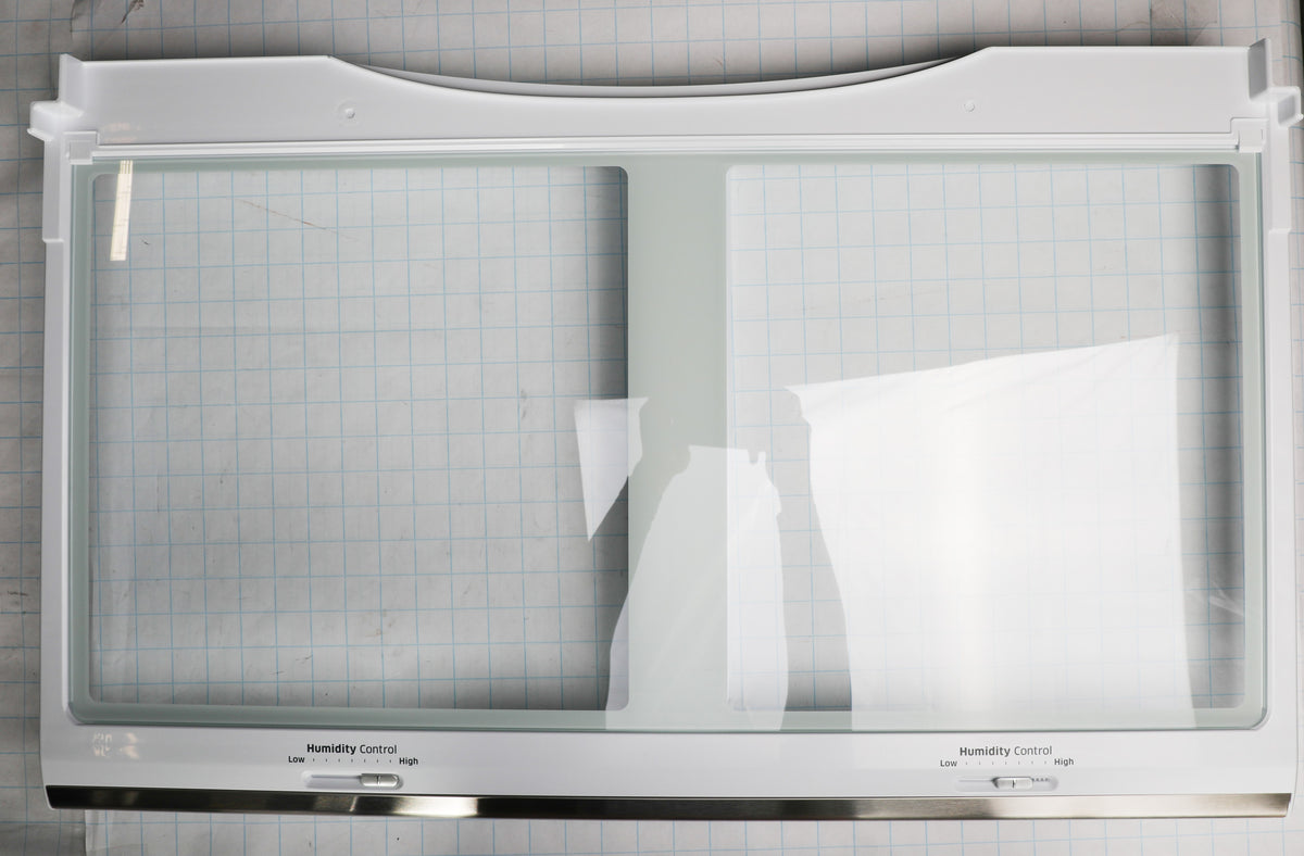 Samsung DA97-12688A Refrigerator Crisper Drawer Cover Assembly Genuine Original Equipment Manufacturer (OEM) Part White