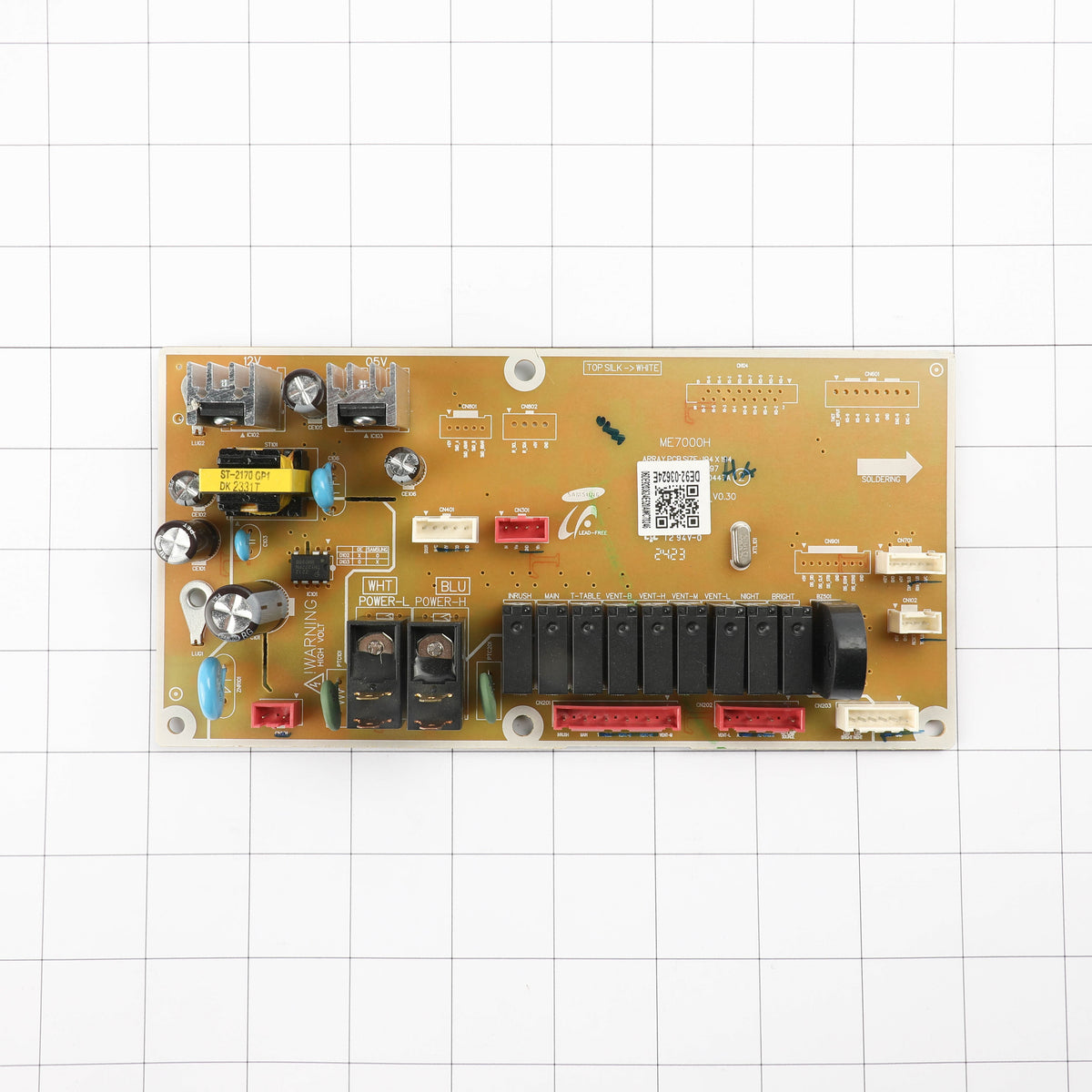 Samsung DE92-03624E Microwave Main Control Board, PCB Assembly