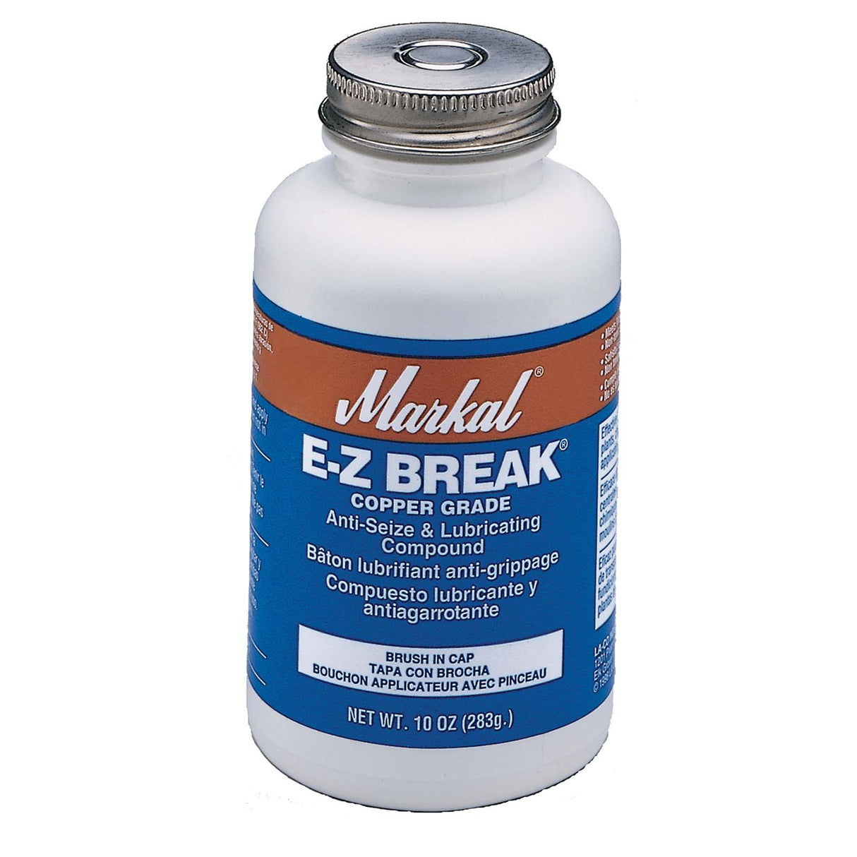 LA-CO EZ BREAK 08910 Paste Copper Grade Anti-Seize and Lubricating Compound, 10 oz Brush-In-Cap Can