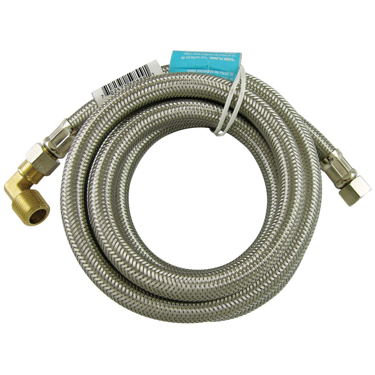 PlumbMaster Approved 59720 3/8" Compression Chrome Plated Stainless Steel Flexible Dishwasher Hose with Elbow