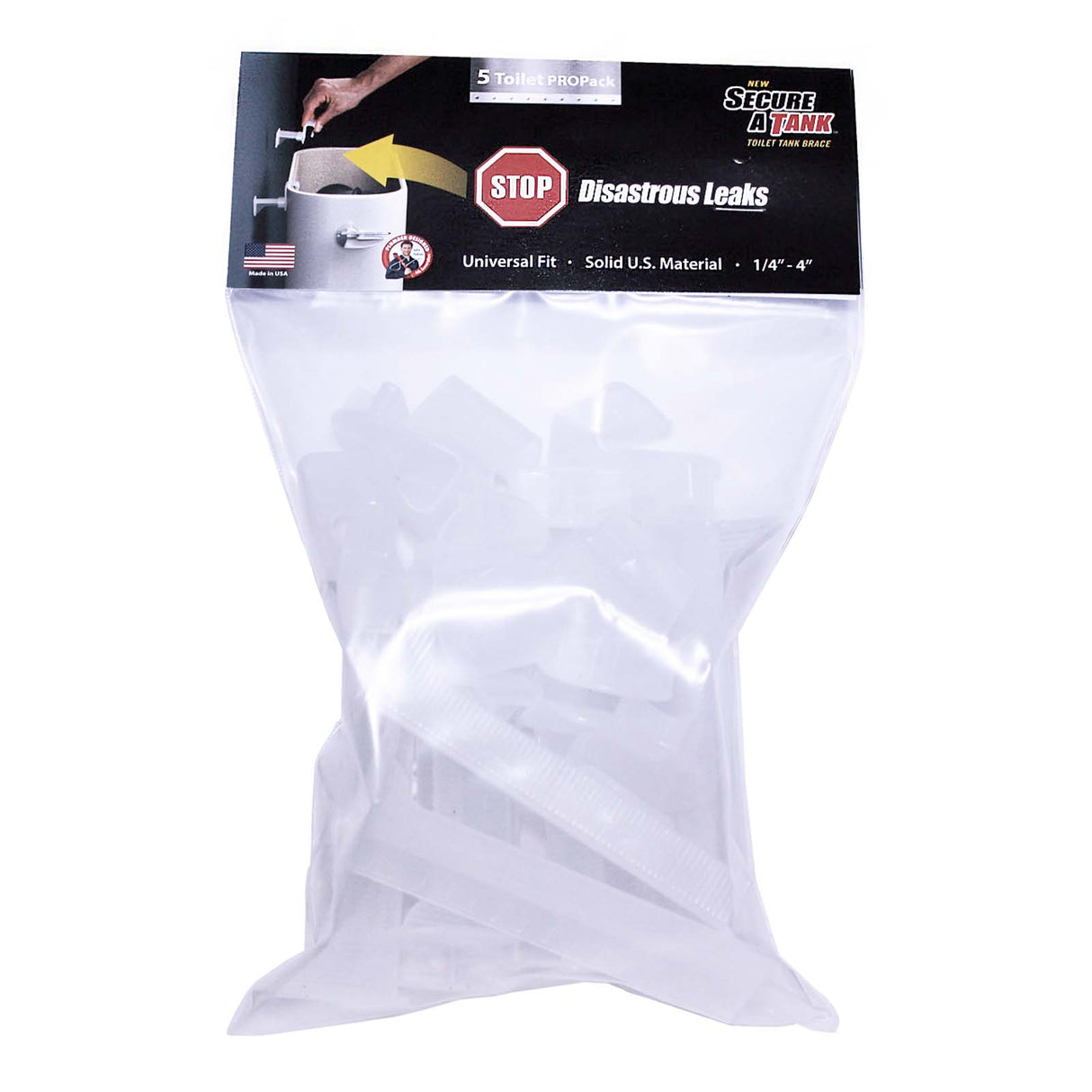 PlumbMaster Approved 40329 Clear Plastic Universal Fit Secure-a-Tank Pro Pack