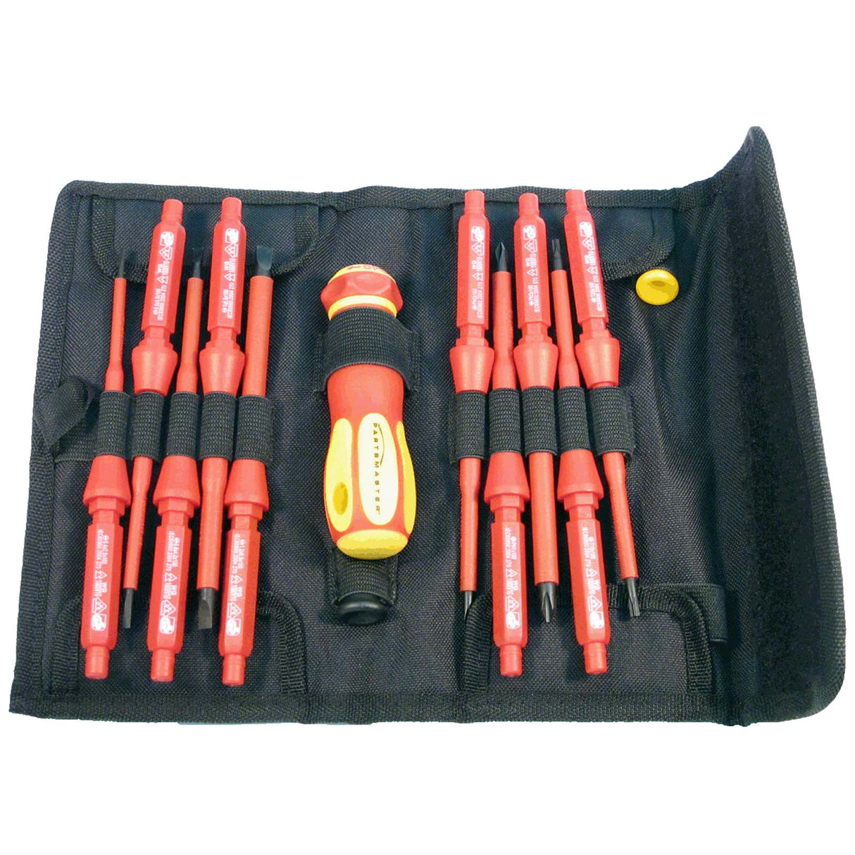 Partsmaster 81100600 14-Pieces 1000 V Insulated Electrician Screwdriver Set with Phillips, Torx and Slotted Tips