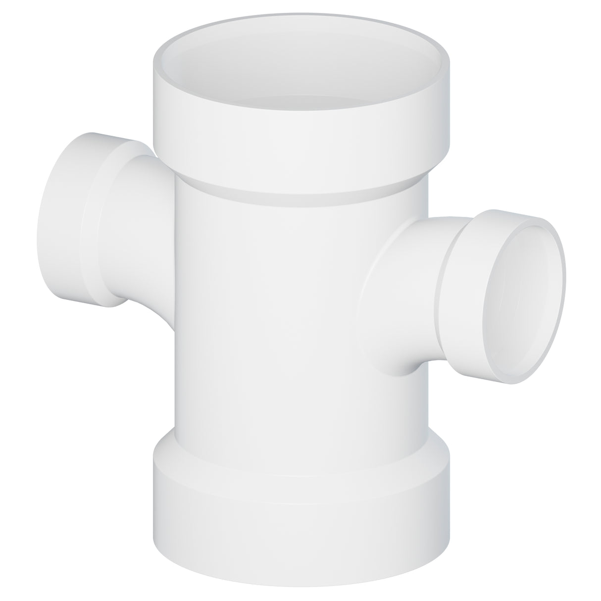 Tigre 429-3513 2 x 2 x 1-1/2 x 1-1/2" Hub x Hub x Hub x Hub PVC SCH 40 Reducing Double Sanitary Tee White