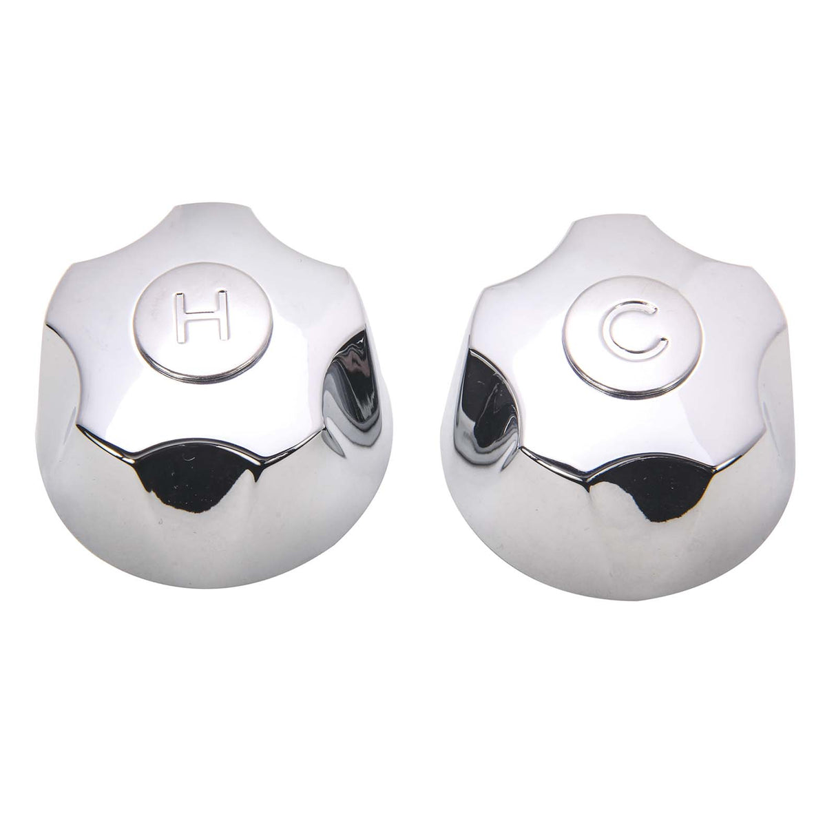 PlumbMaster Approved 46331 #11a Metal Round Handle (Pair) for Michigan Brass, Crane Dial-Ese 4" Lavatory/Kitchen