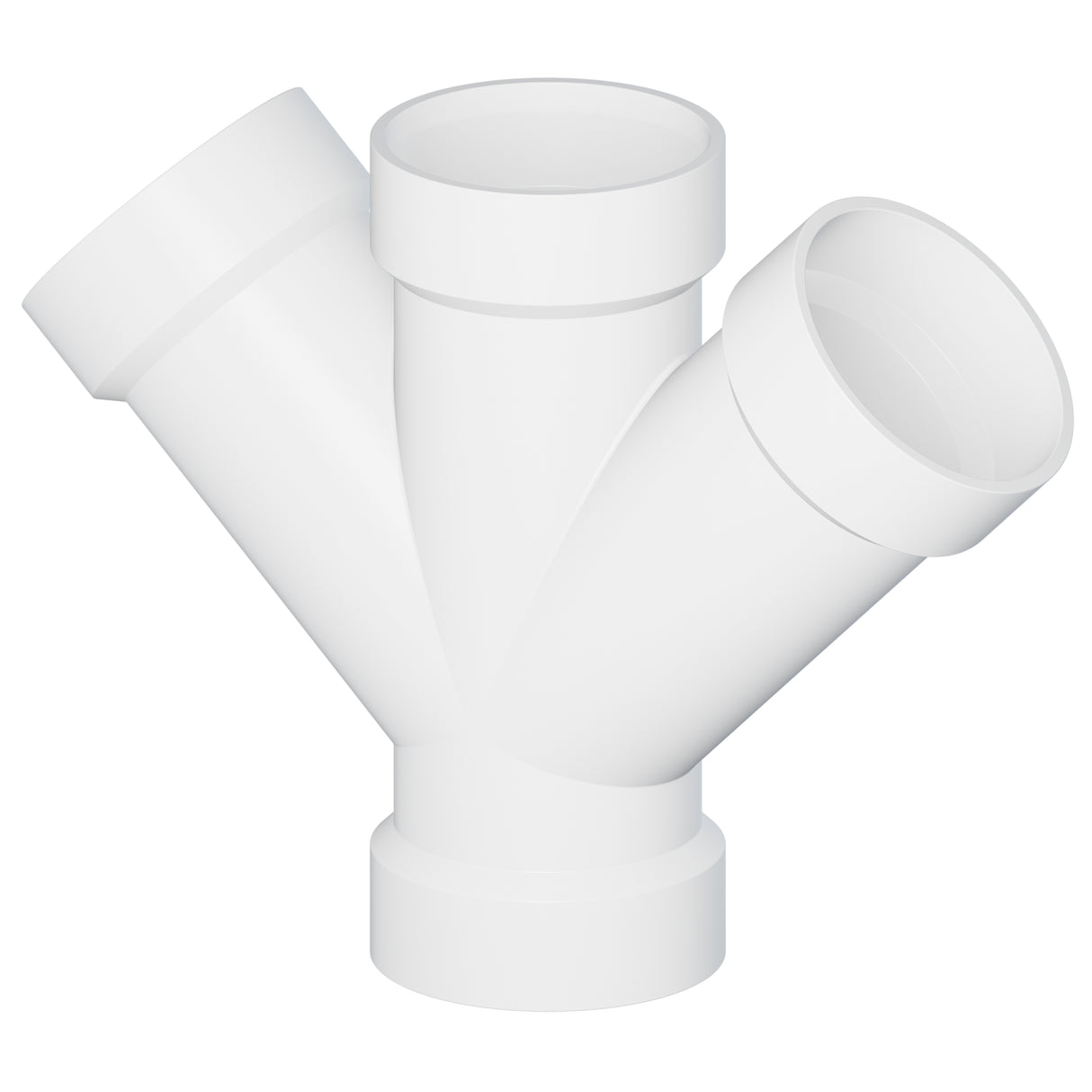 Tigre 611-3637 1-1/2" Hub PVC Double DWV Pipe Wye 45° White