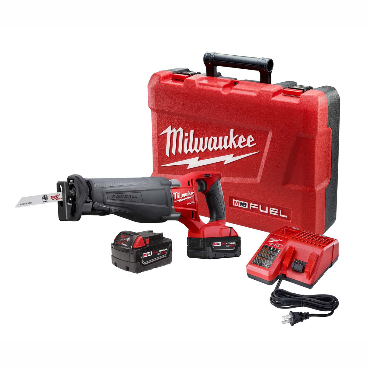 Milwaukee M18 Fuel Sawzall 2720-22 Reciprocating Saw Kit with Battery, Charger and Case