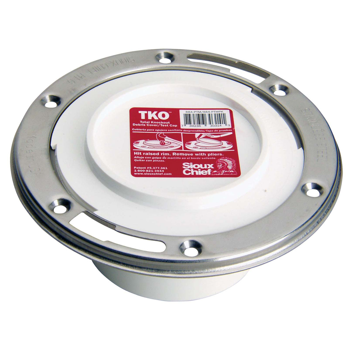 884PTM Knockout Closet Flange with Swivel Ring, 3 x 4", Hub x Inside, PVC