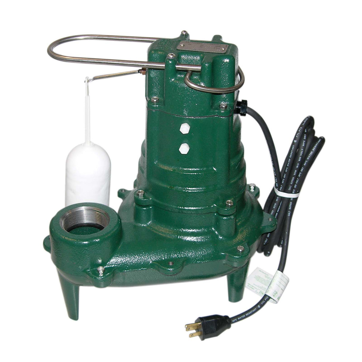 Zoeller M267 260 Series Cast Iron Automatic Submersible Sewage Pump, 0.5 HP, 115 V, 10.4 A, 1 PH, 1750 RPM