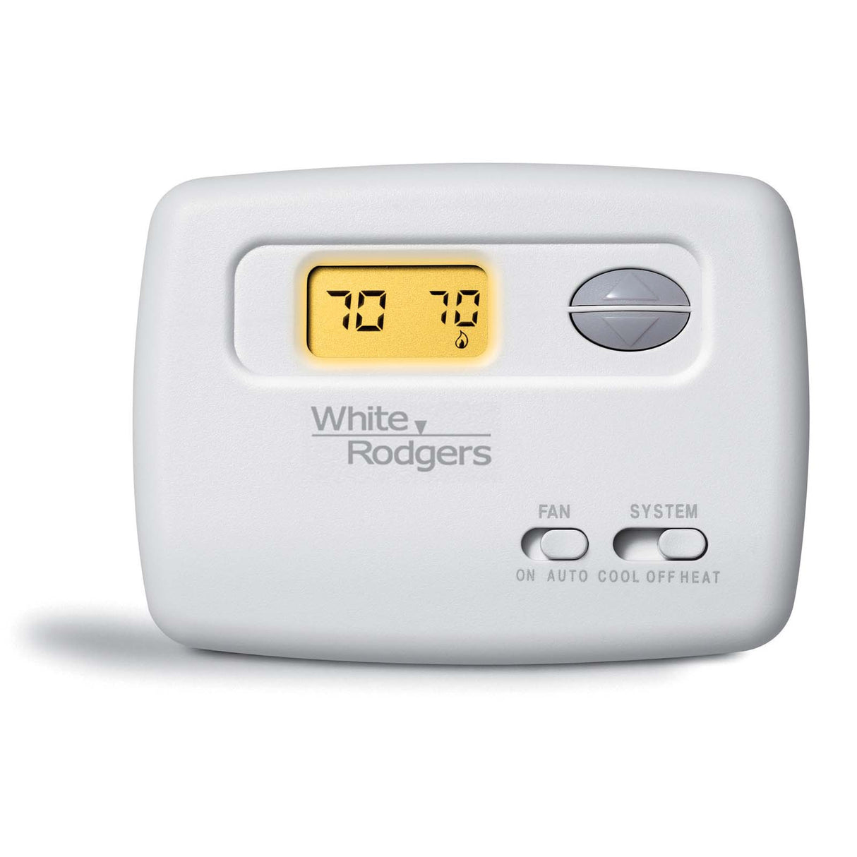 White-Rodgers 1F78-144 Horizontal Mount Non-Programmable Low Voltage Thermostat, White