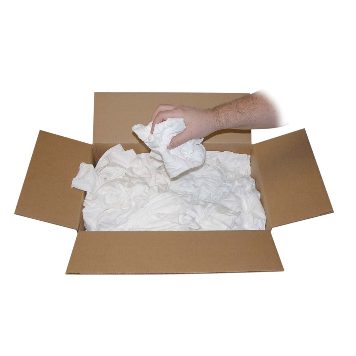 PlumbMaster Approved 61566 Cotton White Reclaimed Polo T-Shirt Knit Rag (Box), 5 lb