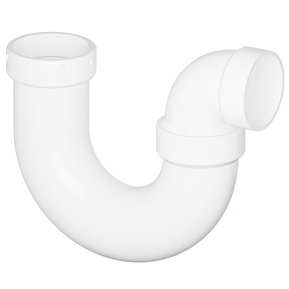 2" Hub PVC SCH 40 DWV P-Trap with Union White