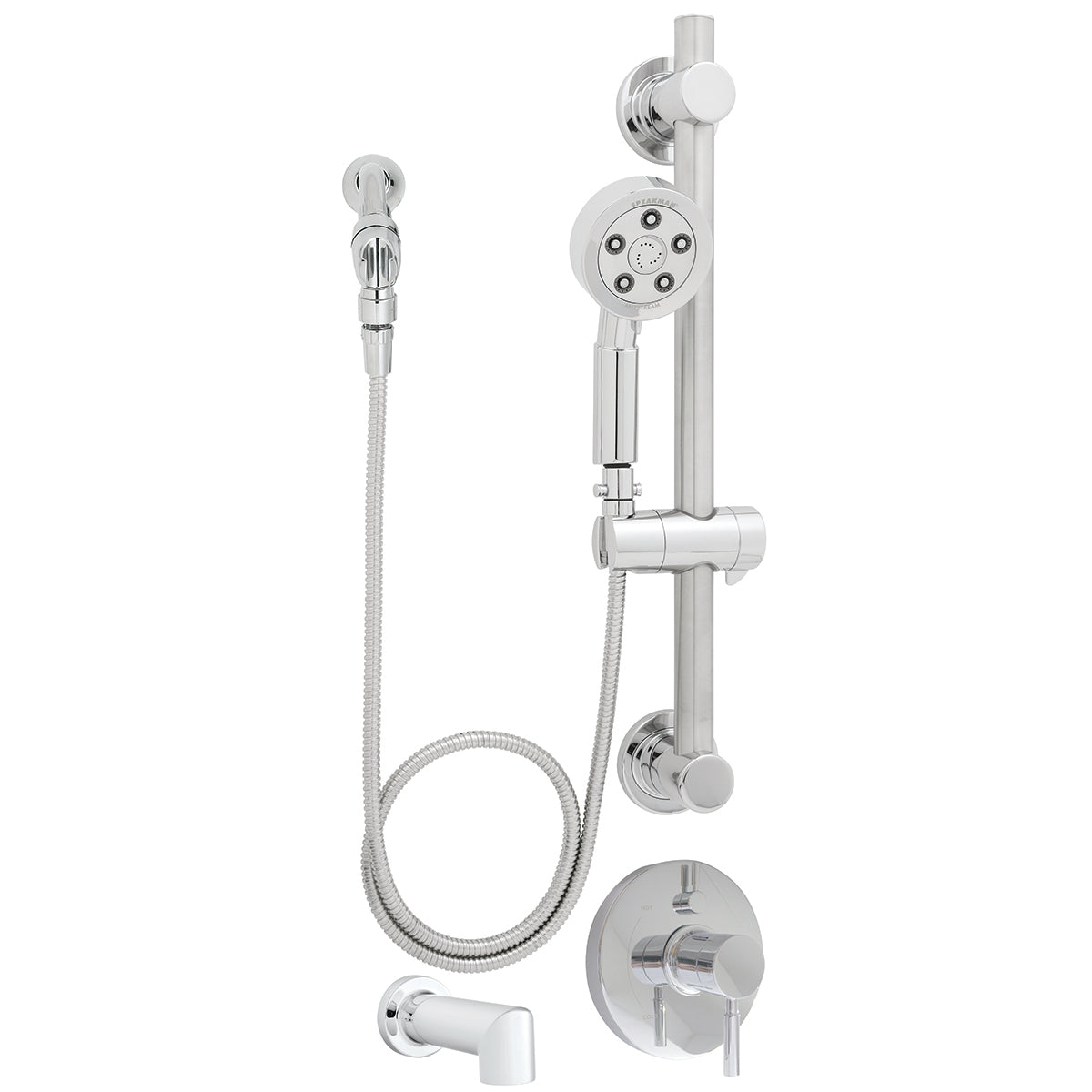 Speakman SLV-1490-ADA Neo Diverter Trim, Handicap Shower and Tub System (Valve not included) Polished Chrome Finish - 2.5 GPM
