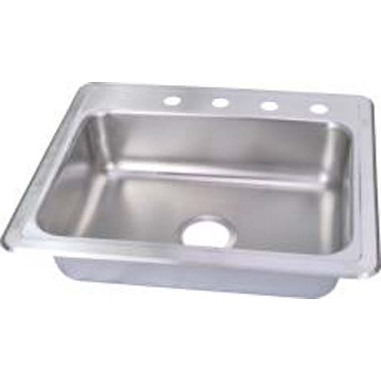 PlumbMaster Approved 33391 Stainless Steel Luster 4-Hole Self-Rimming Kitchen Sink, 22" L x 7" W x 25" H