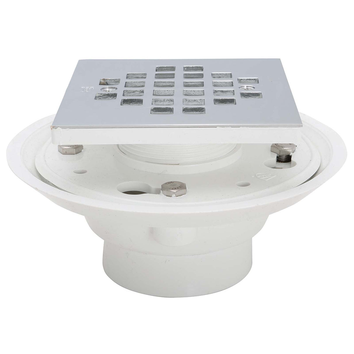 IPS Corp 89404 2 or 3" Pipe PVC Adjustable Low Profile Floor and Shower Drain with Reversible Clamping Ring Fits