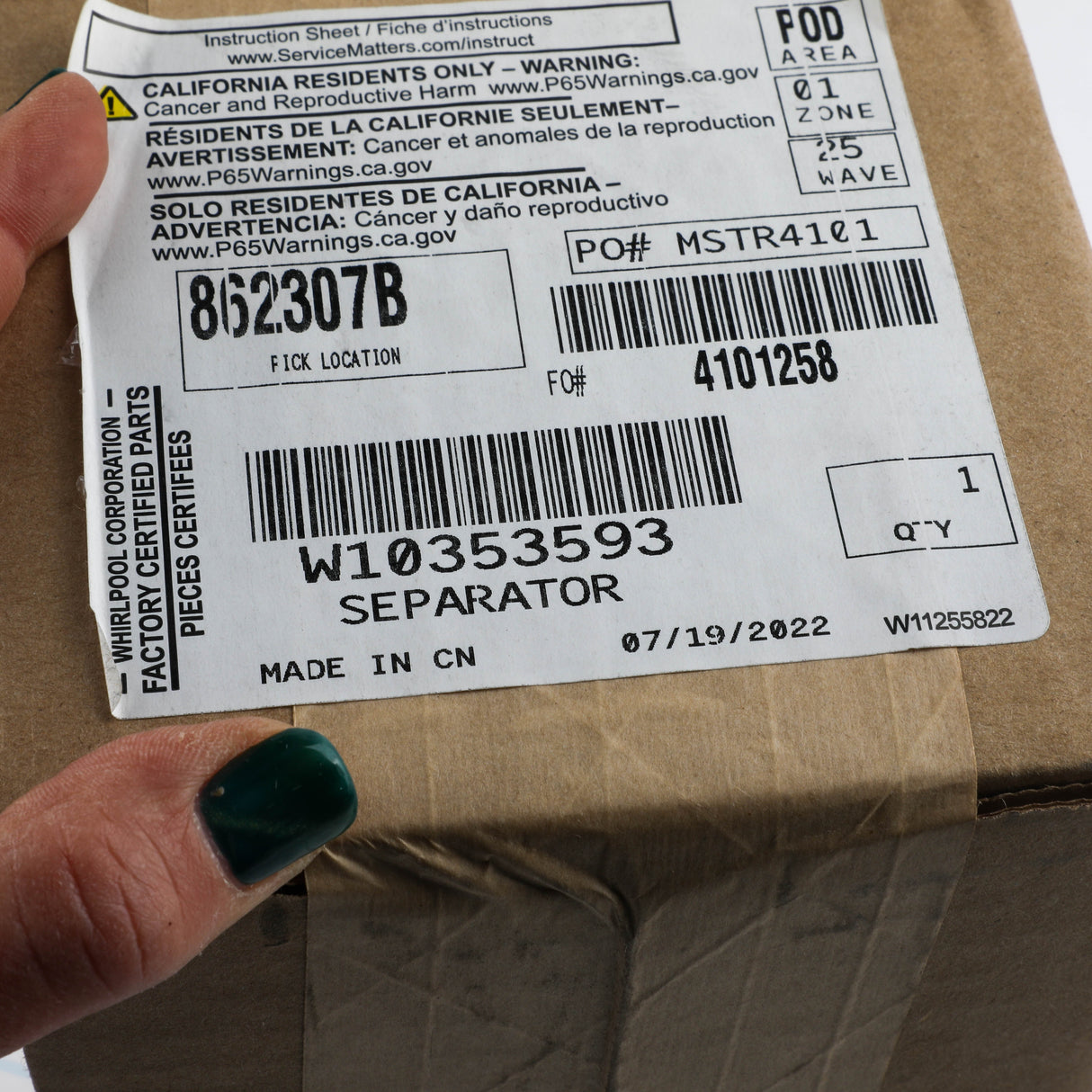 Whirlpool W10353593 Genuine OEM Separator
