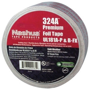 Vybond 324A 2-1/2" x 60 yd Foil Tape, UL181A, Printed
