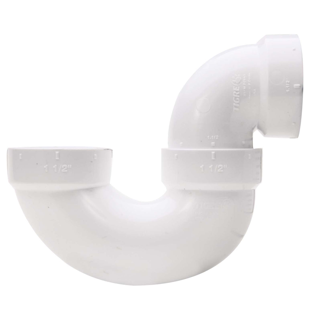 PlumbMaster Approved 59426 1-1/2" Hub x 1-1/2" Hub PVC P-Trap (Bagged), White
