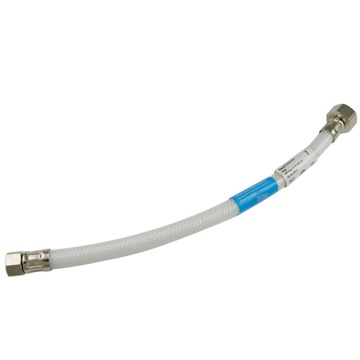 3/8" Compression x 1/2" IPS x 20" L Nickel Plated Brass Flexible Poly Water Connector
