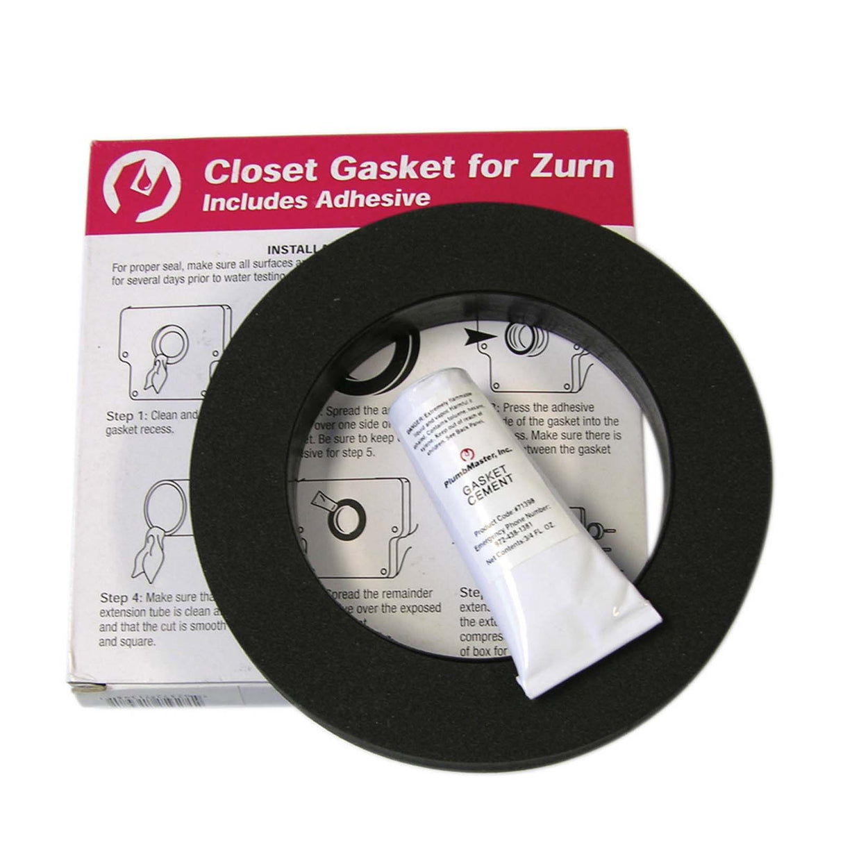 Closet Gasket with Adhesive, 3-9/32" ID x 5-5/32" OD x 3/4" Thick