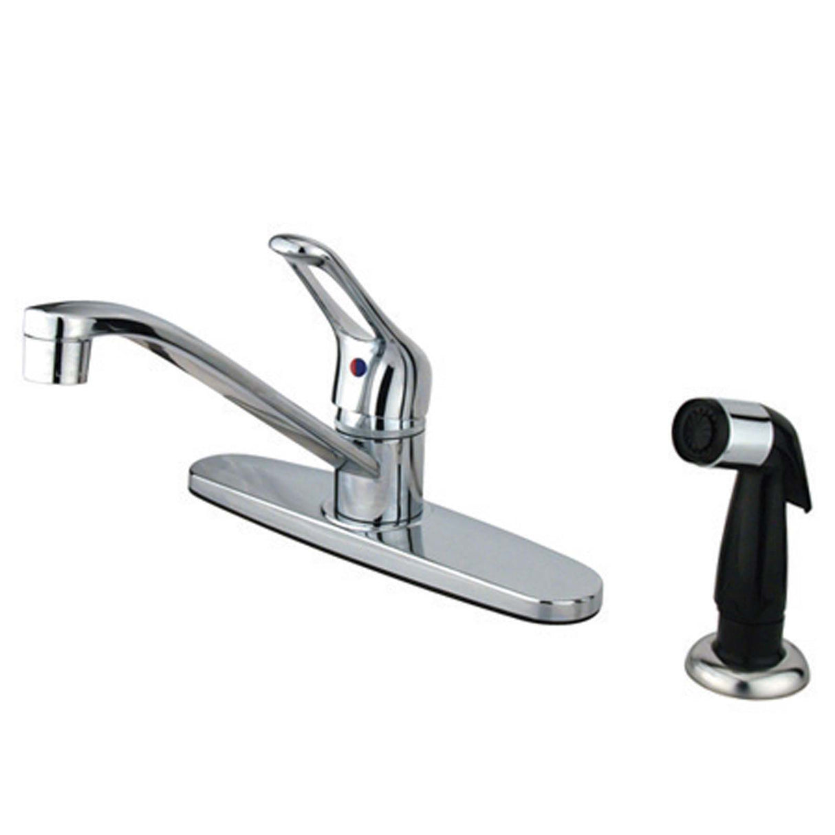 Kingston Brass KB562 Wyndham Single Handle Kitchen Faucet, Side Spray, Polished Chrome
