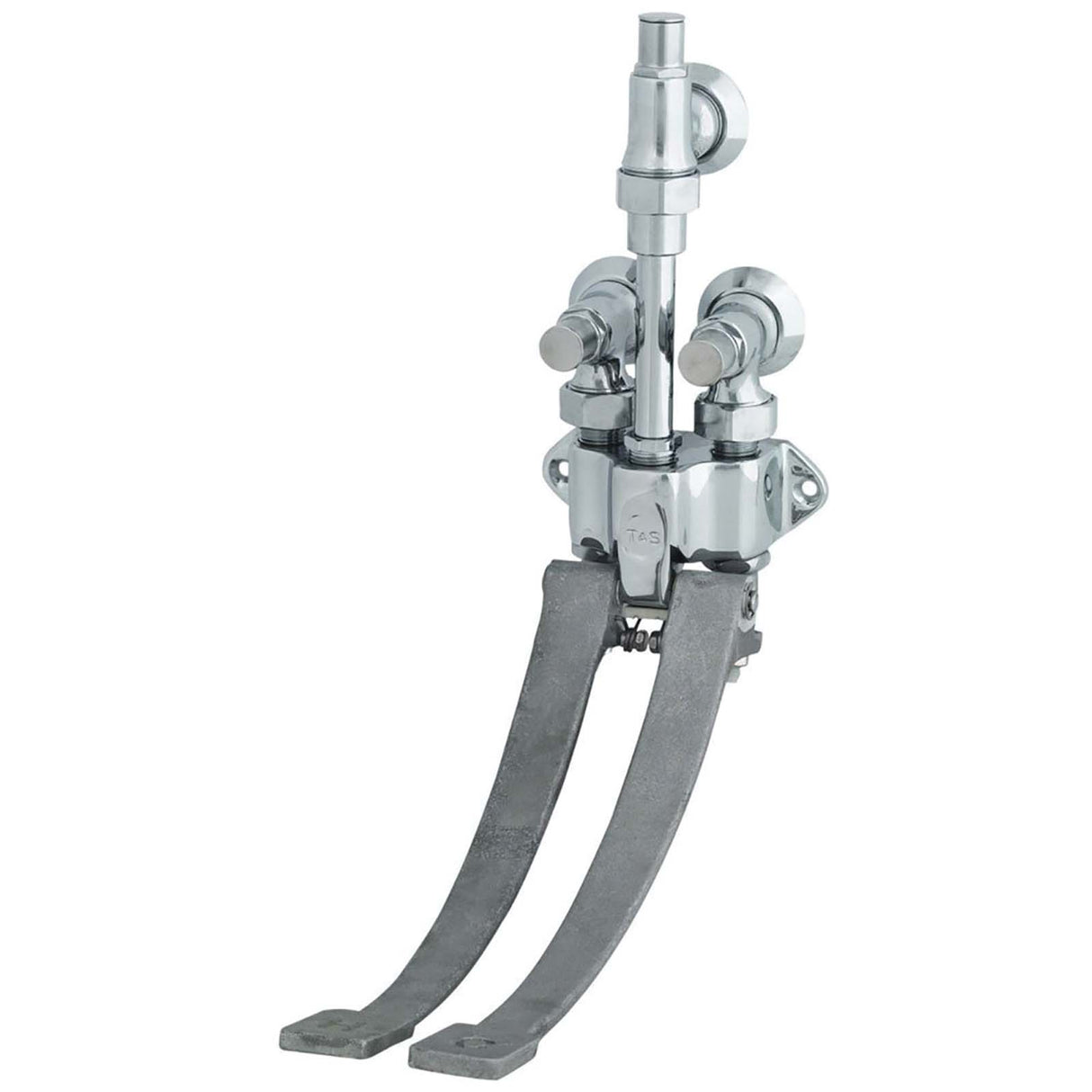 T&S B504-1 Polished Chrome Plated Brass Double Pedal Valve, 1/2" NPT Female Inlet x 3/8" Female Outlet