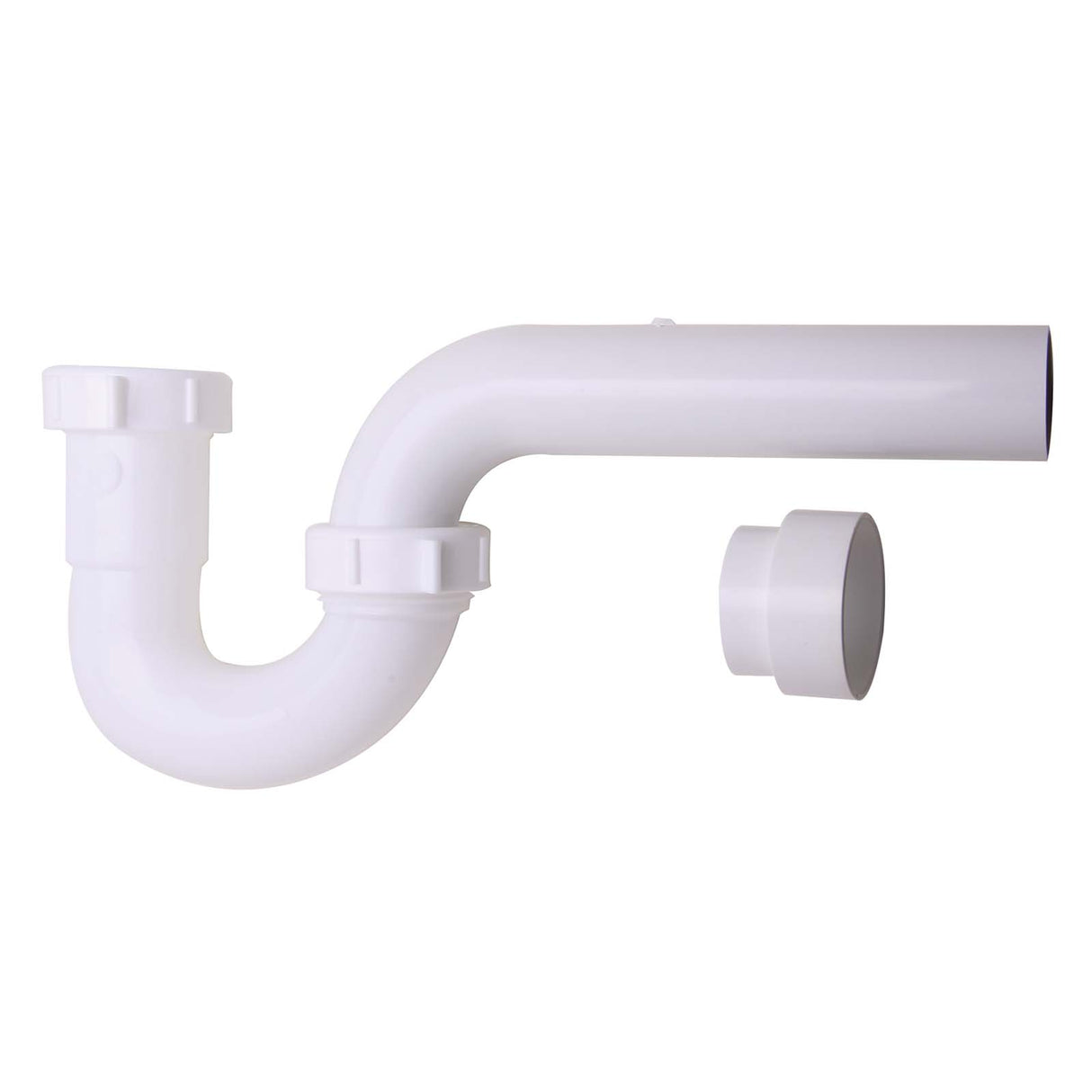 Oatey P9702 1-1/2" Inlet x 1-1/2" Outlet Polypropylene Plastic P-Trap with PVC Wall Tube, White