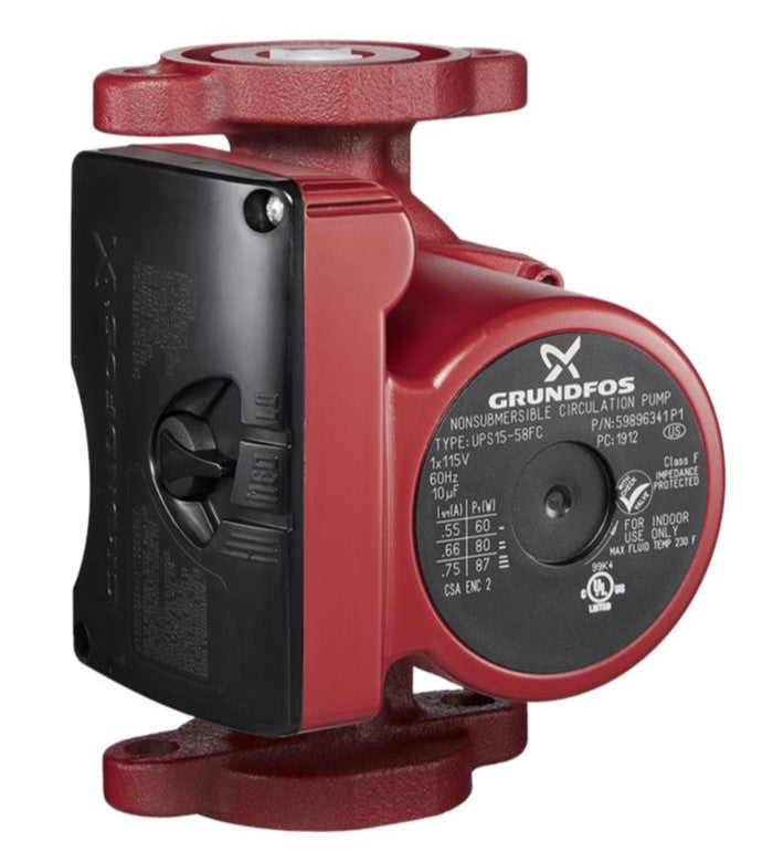 Grundfos 59896341 Small Stator Up Series Circulator Pump - 3-Speed, 1/25 Hp, 115V