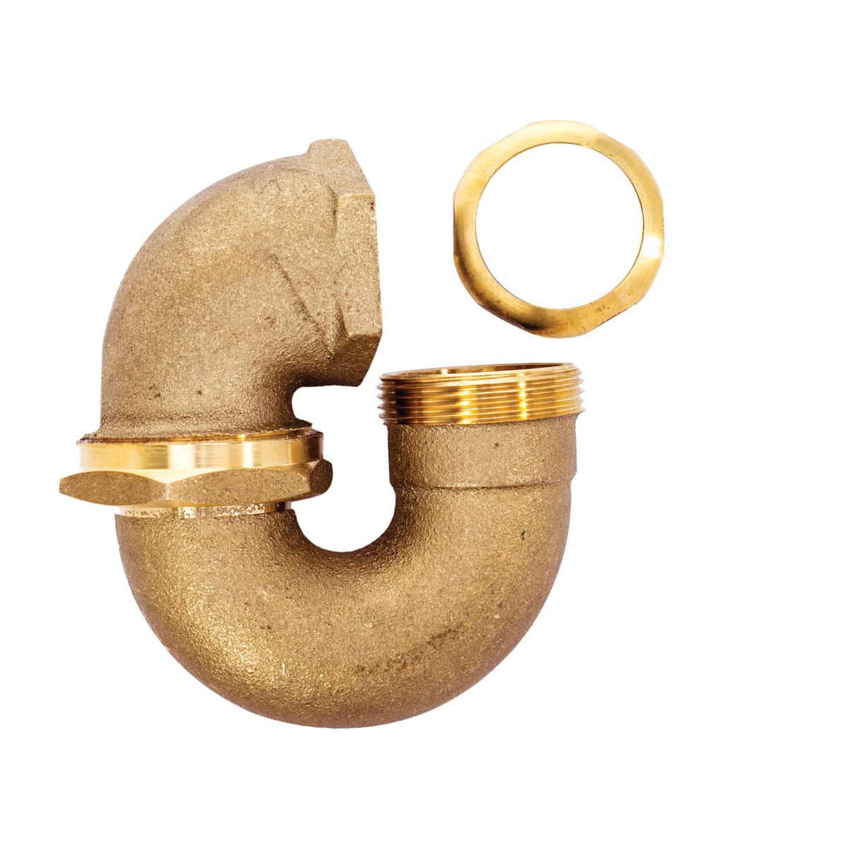 Sioux Chief 240-08648R104 1-1/2 x 1-1/2" Ground Joint 17 Gauge Brass LA Code Trap without Cleanout Plug Rough Brass