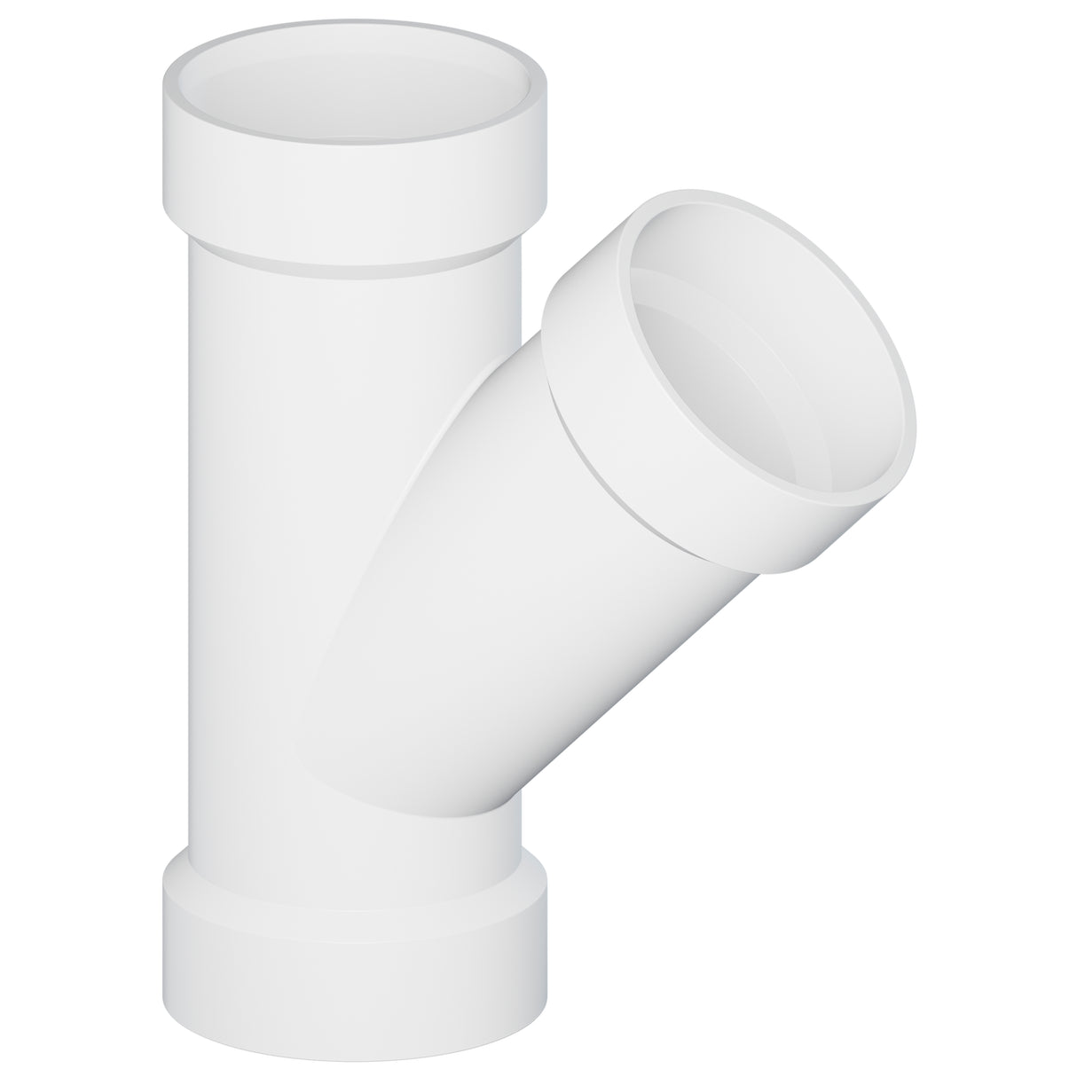 4" Hub PVC Single DWV Pipe Wye 45° White
