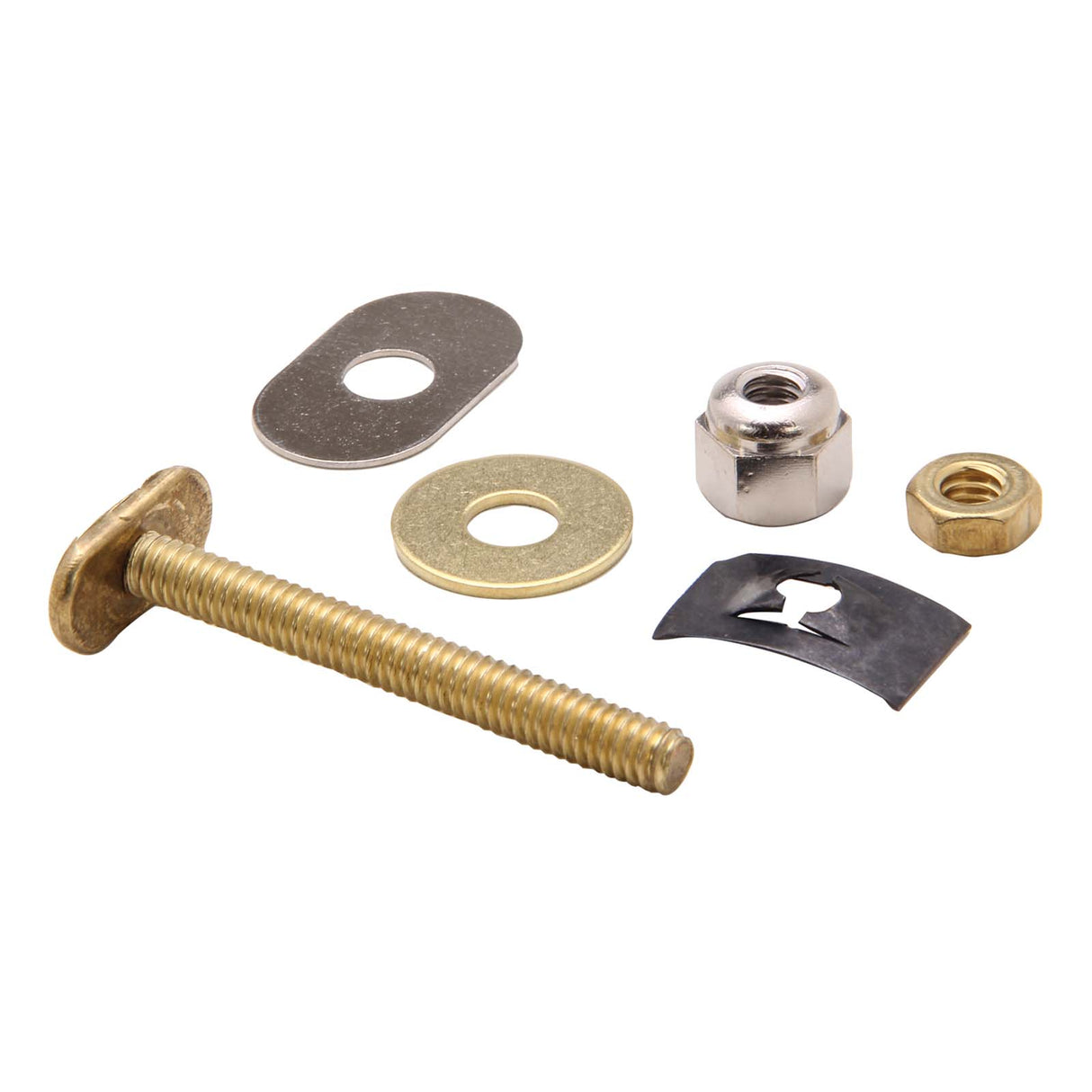 PlumbMaster Approved 43835 Solid Brass Quality Closet Bolt with (1) Oval & Round Washer, 1/4" Diameter x 2-1/4" Length
