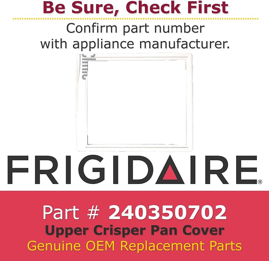 Frigidaire 240350702 Refrigerator Upper Crisper Pan Cover