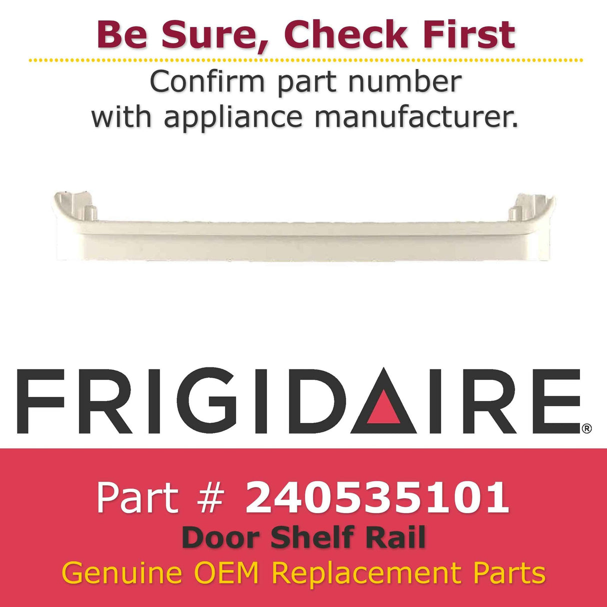 Frigidaire 240535101 Door Rack, 23.25 in X 3.25 in X 4.5 in, White