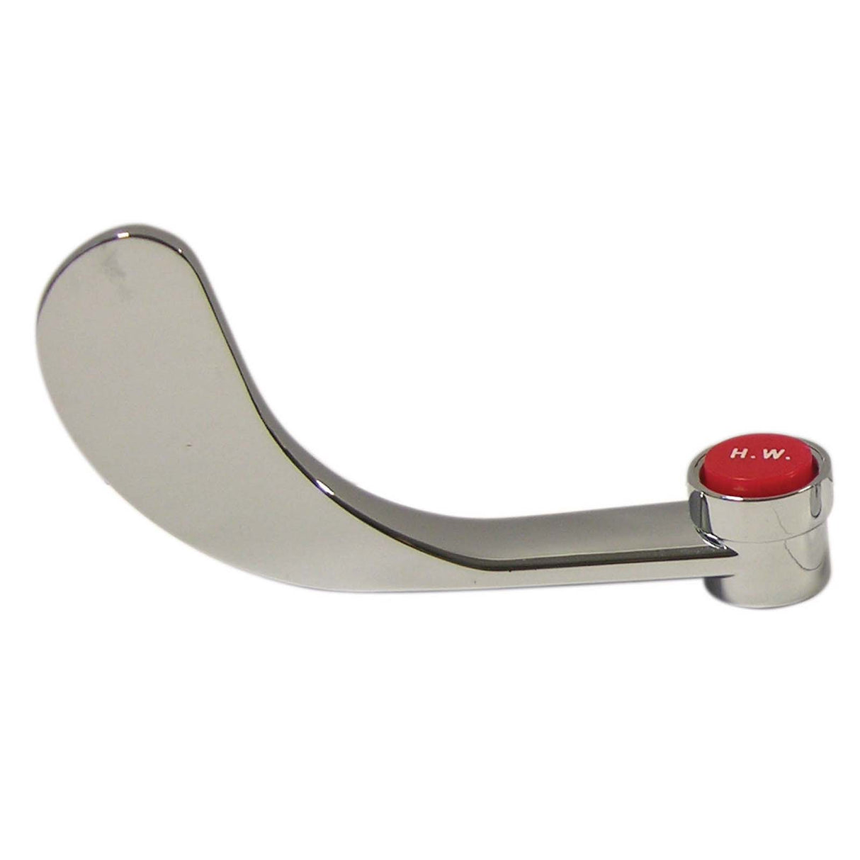 PlumbMaster Approved 16311 Polished Chrome Metal Hot Blade Handle with Index Button for T&S Hospital Lavaratory Faucet, 4" L x 2-7/16" H