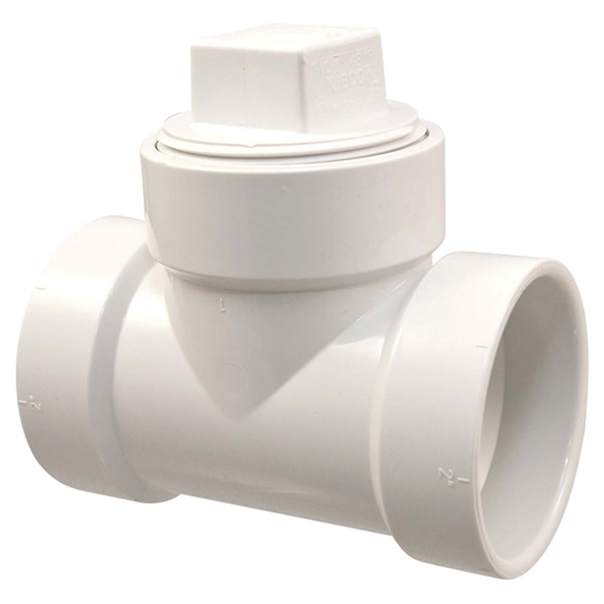 NIBCO K159050 1-1/2" Hub x 1-1/2" Hub x 1-1/2" FPT PVC DWV Test Tee Cleanout with Plug