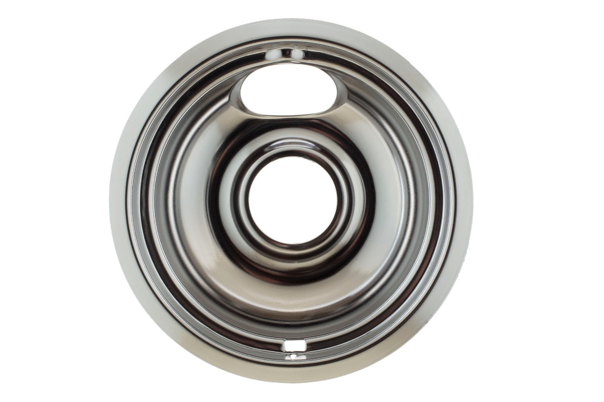 PlumbMaster Approved 64684 Chrome Plated Universal Style Burner Drip Bowl with One Notch, 6"