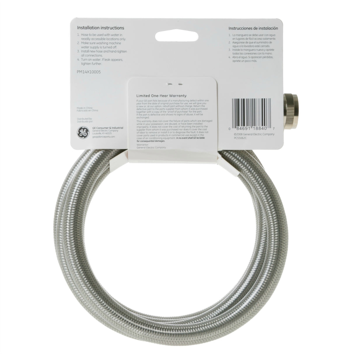 GE PM14X10005 Genuine OEM Universal 4' Ss Inlet Hoses - 2 Pack