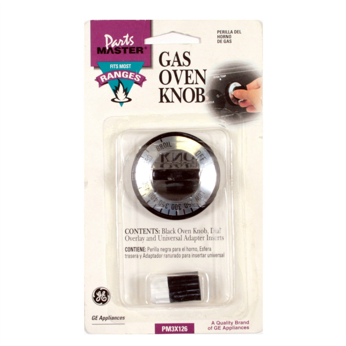 GE PM3X126 Genuine OEM Universal Gas Oven Knob W/Overlay
