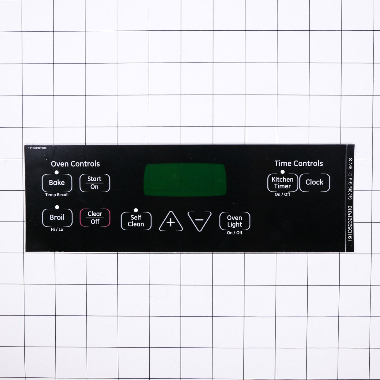 GE WB27T11013 Genuine OEM Faceplate Graphics (Bk)