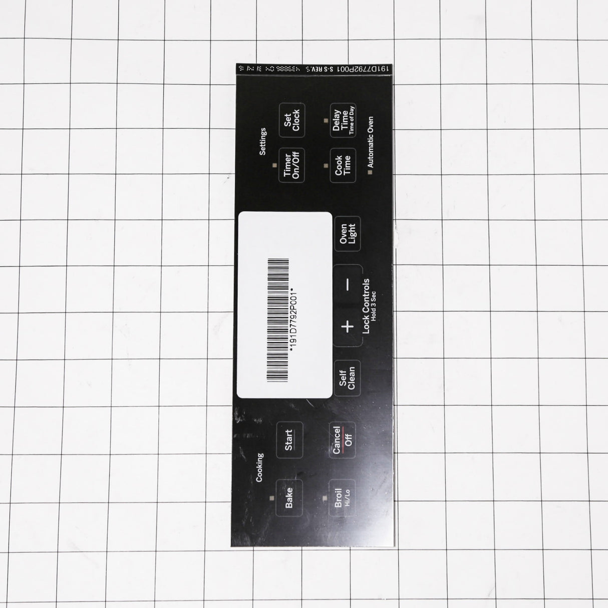 GE WB27T11511 Genuine OEM Range Faceplate - Black