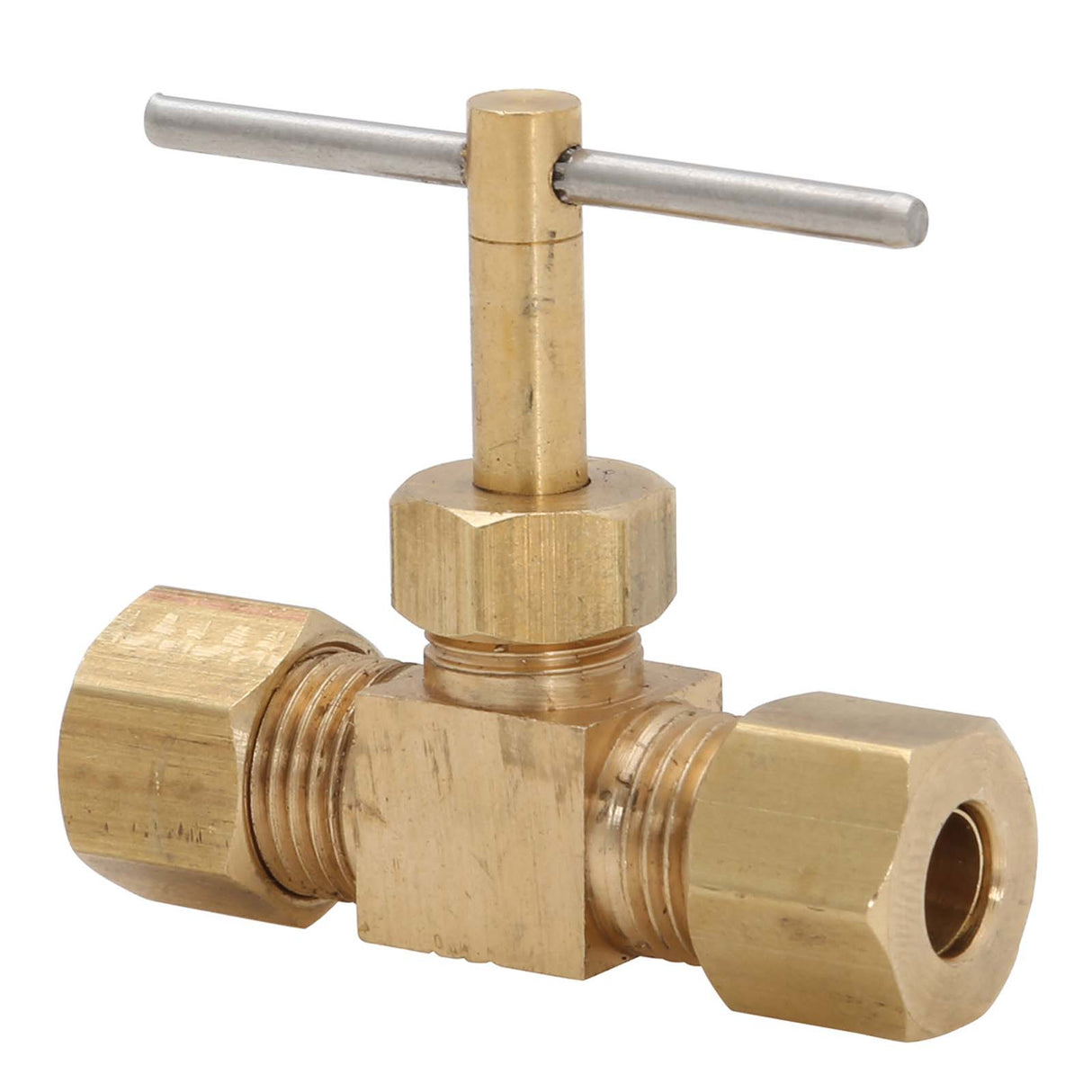 BrassCraft 83235NL 1/4" Compression Brass (Lead Free) Straight Needle Valve