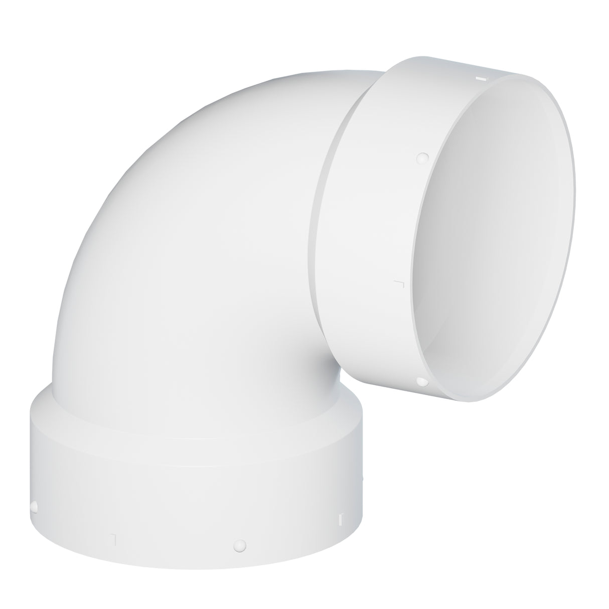2" Hub PVC SCH 40 DWV Elbow 90° White