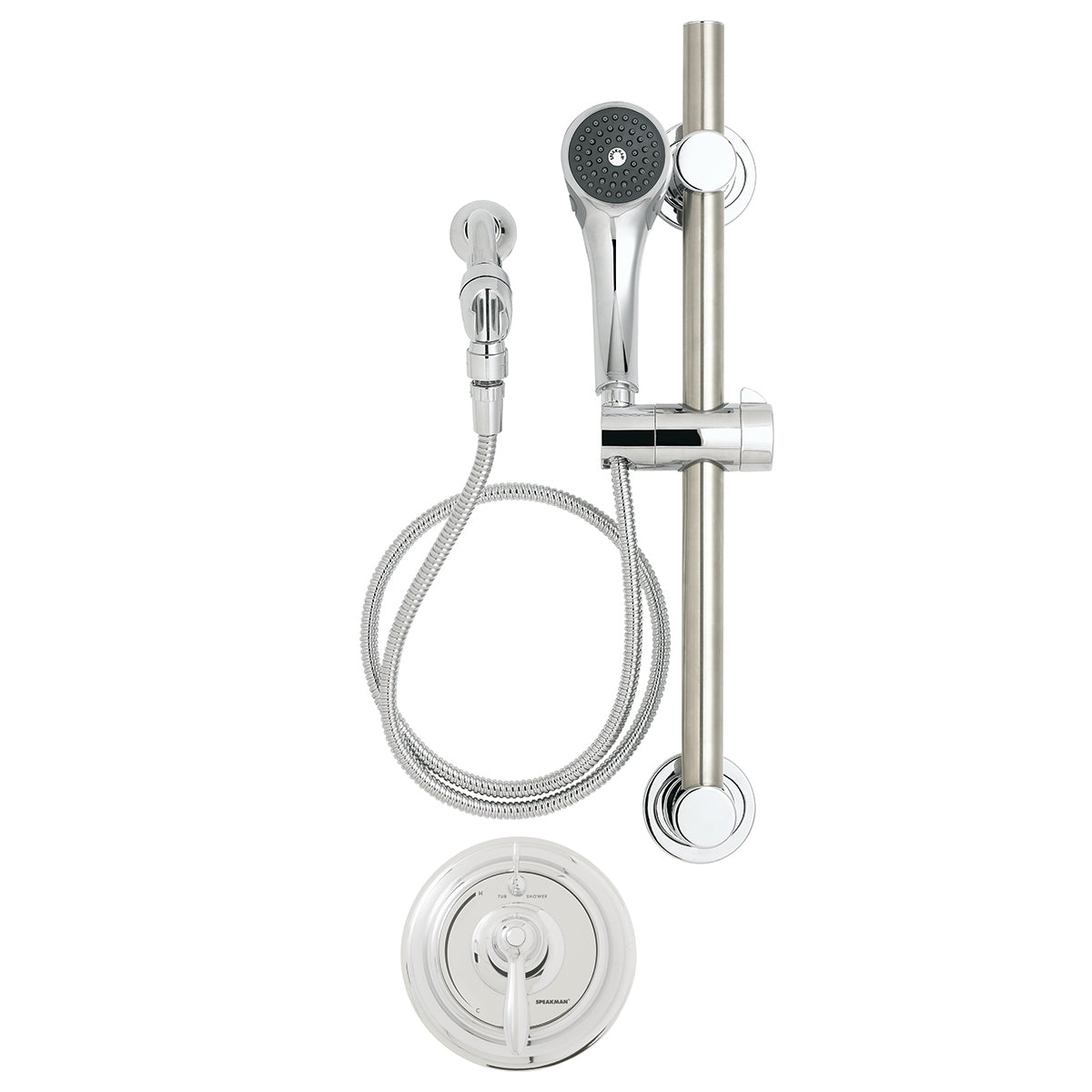 Speakman SLV-5480-ADA SentinelPro Diverter Trim, Handicap Shower System (Valve not included) Polished Chrome Finish - 2.5 GPM