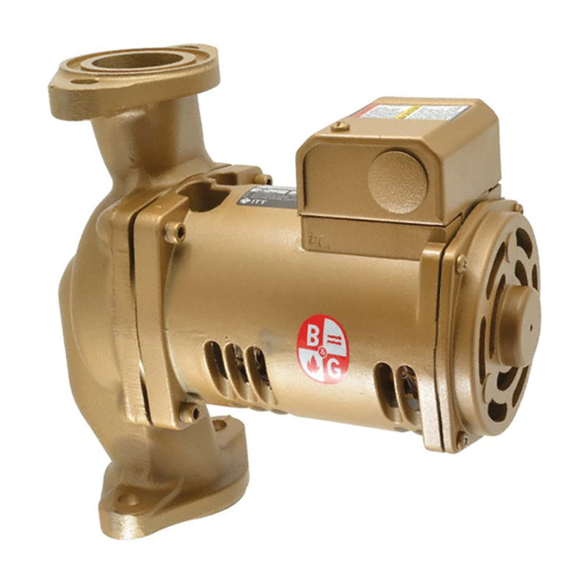 Bell & Gossett 1BL003LF Flanged Dry Rotor Circulator Pump, 1/6 HP, 115 V, 60 Hz, 2.1 A, 3300 RPM, (Lead-Free) Bronze