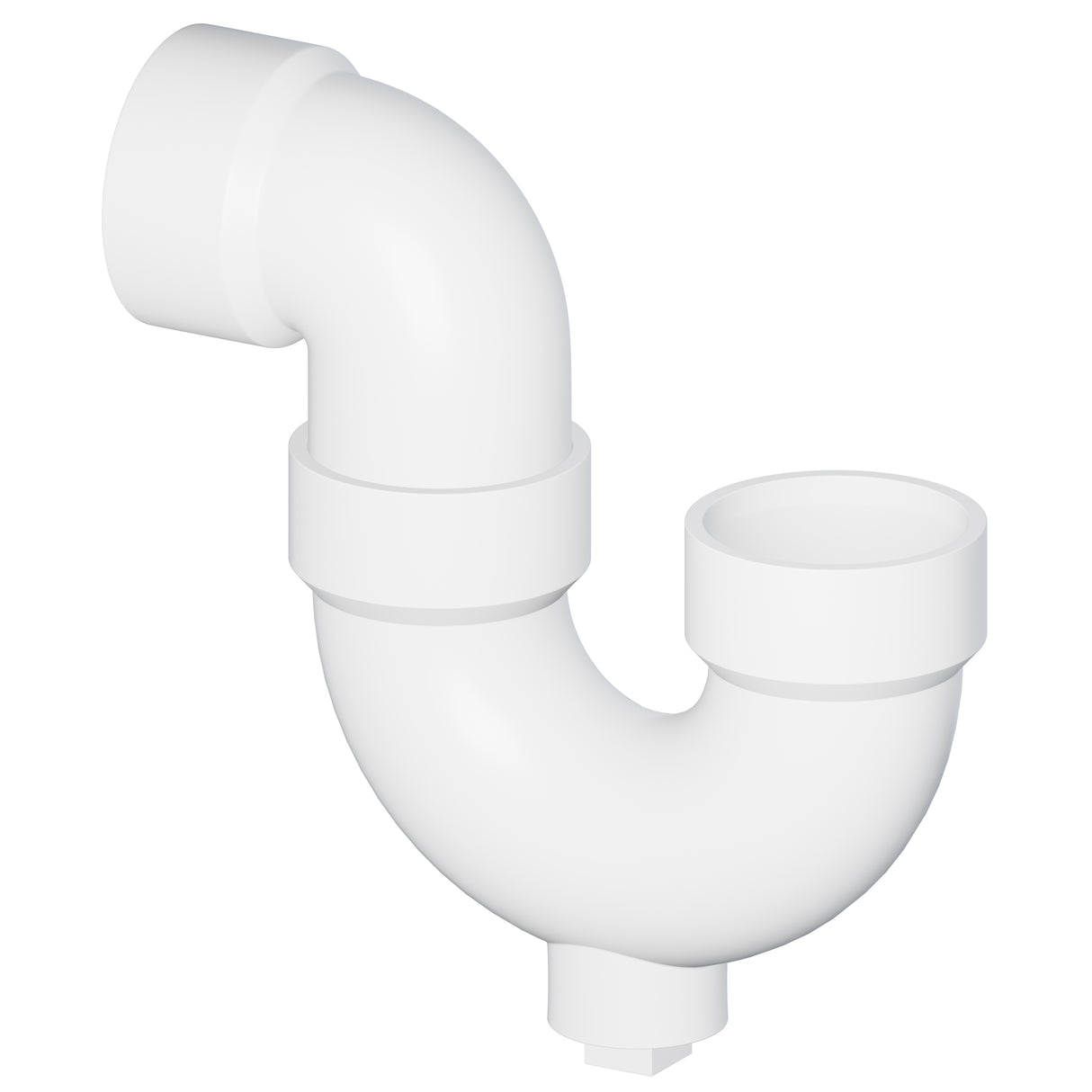 Tigre 707-X-3676 1-1/2" Hub x Hub x Cleanout SCH 40 DWV P-Trap with Plug PVC White